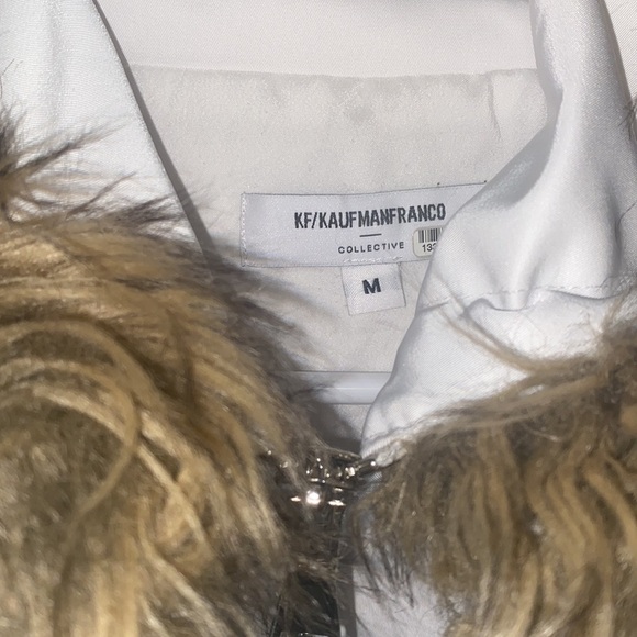 KF/KaufmanFranco Collective White Cropped Faux Fur Hood Jacket - Picture 6 of 11